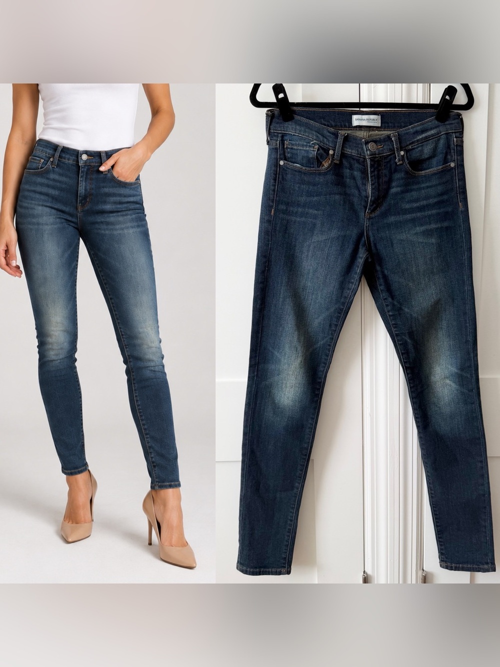 Banana Republic Premium Denim Stretch Skinny Jeans Dark Wash Sz 27